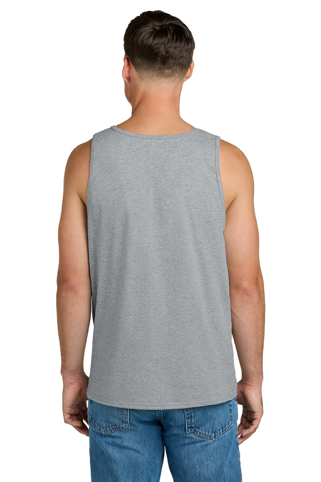 Jerzees 363TK Mens Classic Cotton Tank Top Heather Grey Model Back