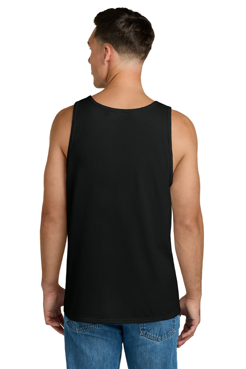 Jerzees 363TK Mens Classic Cotton Tank Top Ink Black Model Back