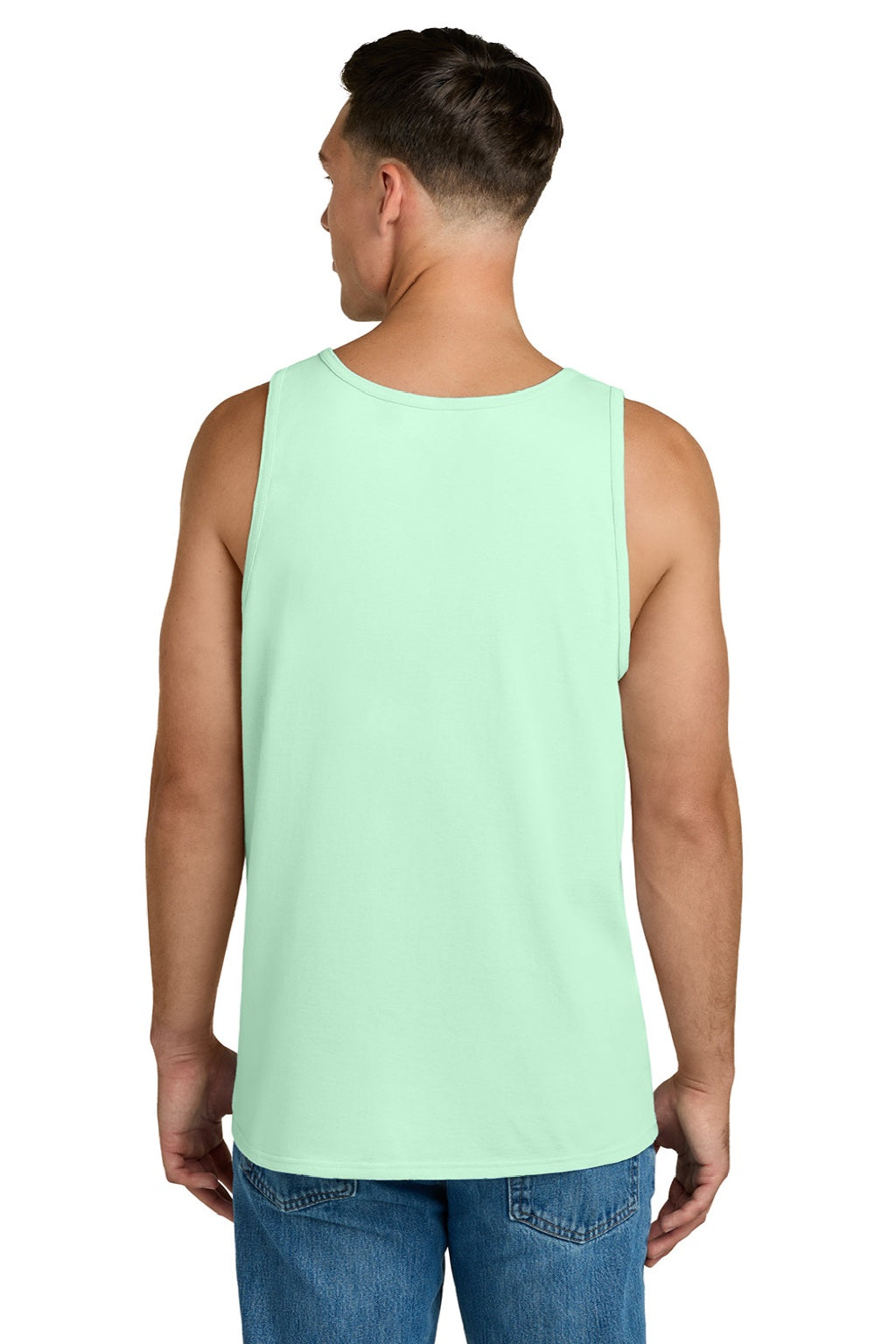 Jerzees 363TK Mens Classic Cotton Tank Top Mint To Be Green Model Back