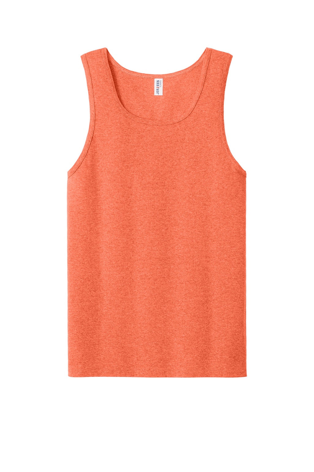 Jerzees 363TK Mens Classic Cotton Tank Top Heather Retro Coral Orange Flat Front