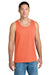 Jerzees 363TK Mens Classic Cotton Tank Top Heather Retro Coral Orange Model Front