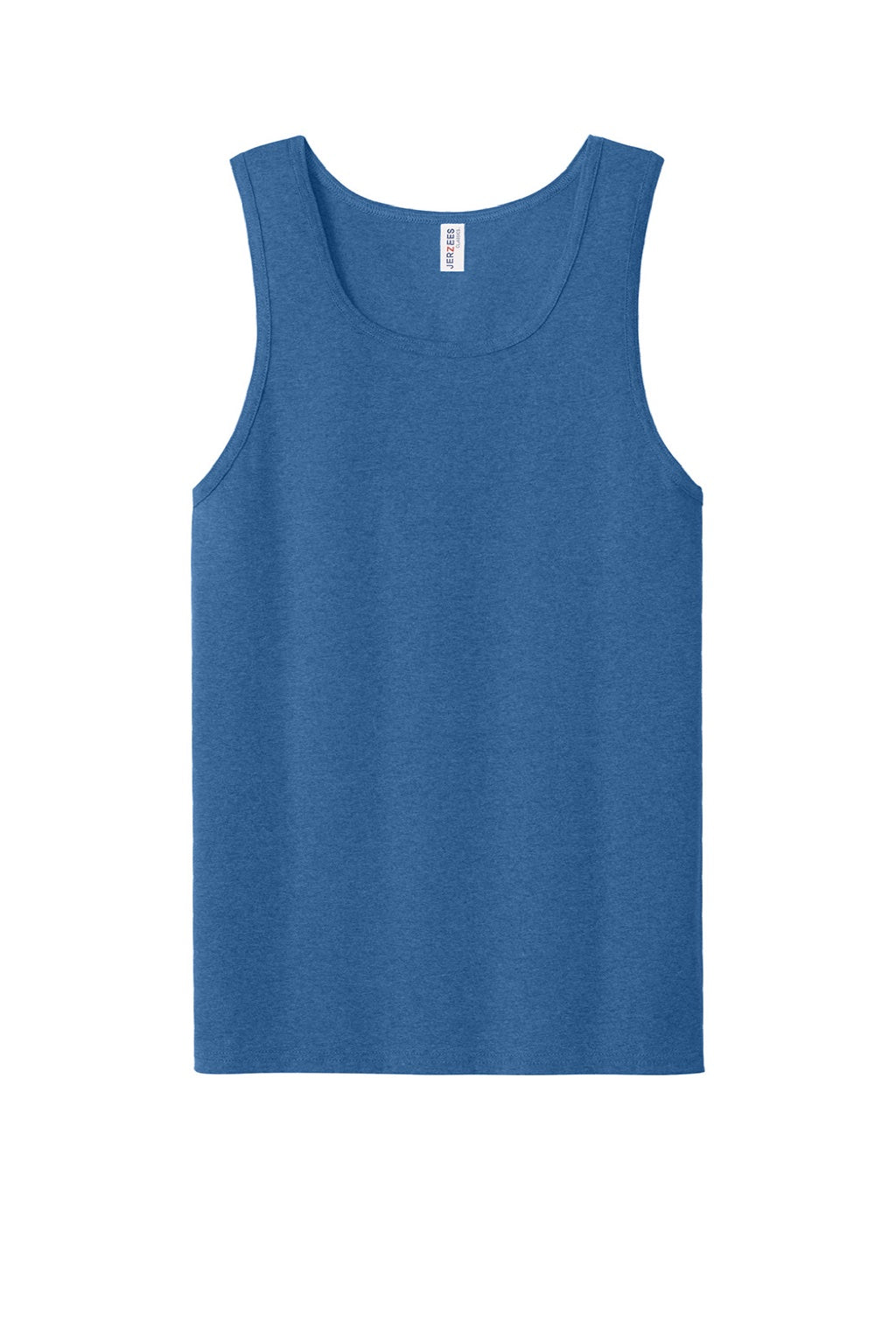 Jerzees 363TK Mens Classic Cotton Tank Top Retro Heather Royal Blue Flat Front