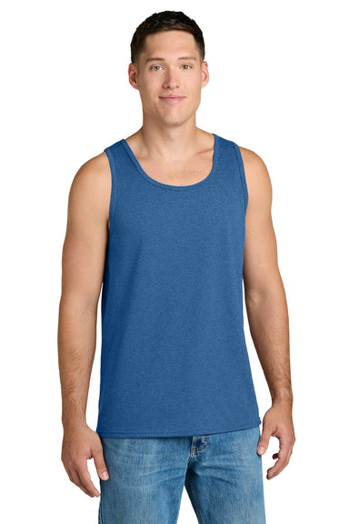 Jerzees 363TK Mens Classic Cotton Tank Top Retro Heather Royal Blue Model Front