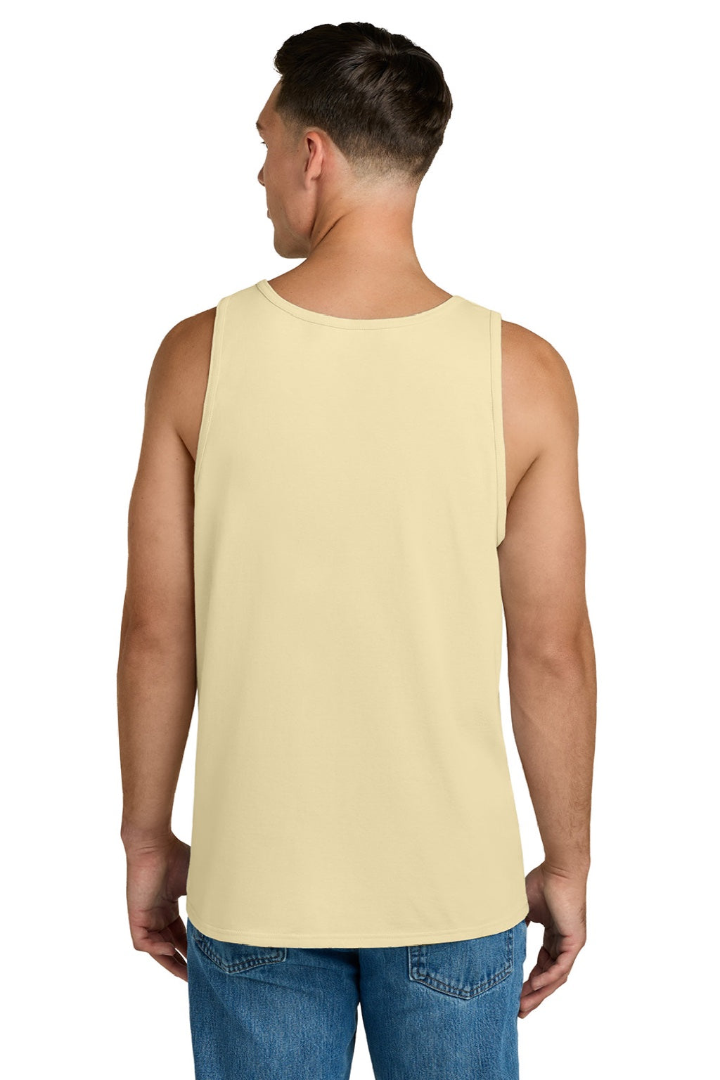 Jerzees 363TK Mens Classic Cotton Tank Top Surf Yellow Model Back