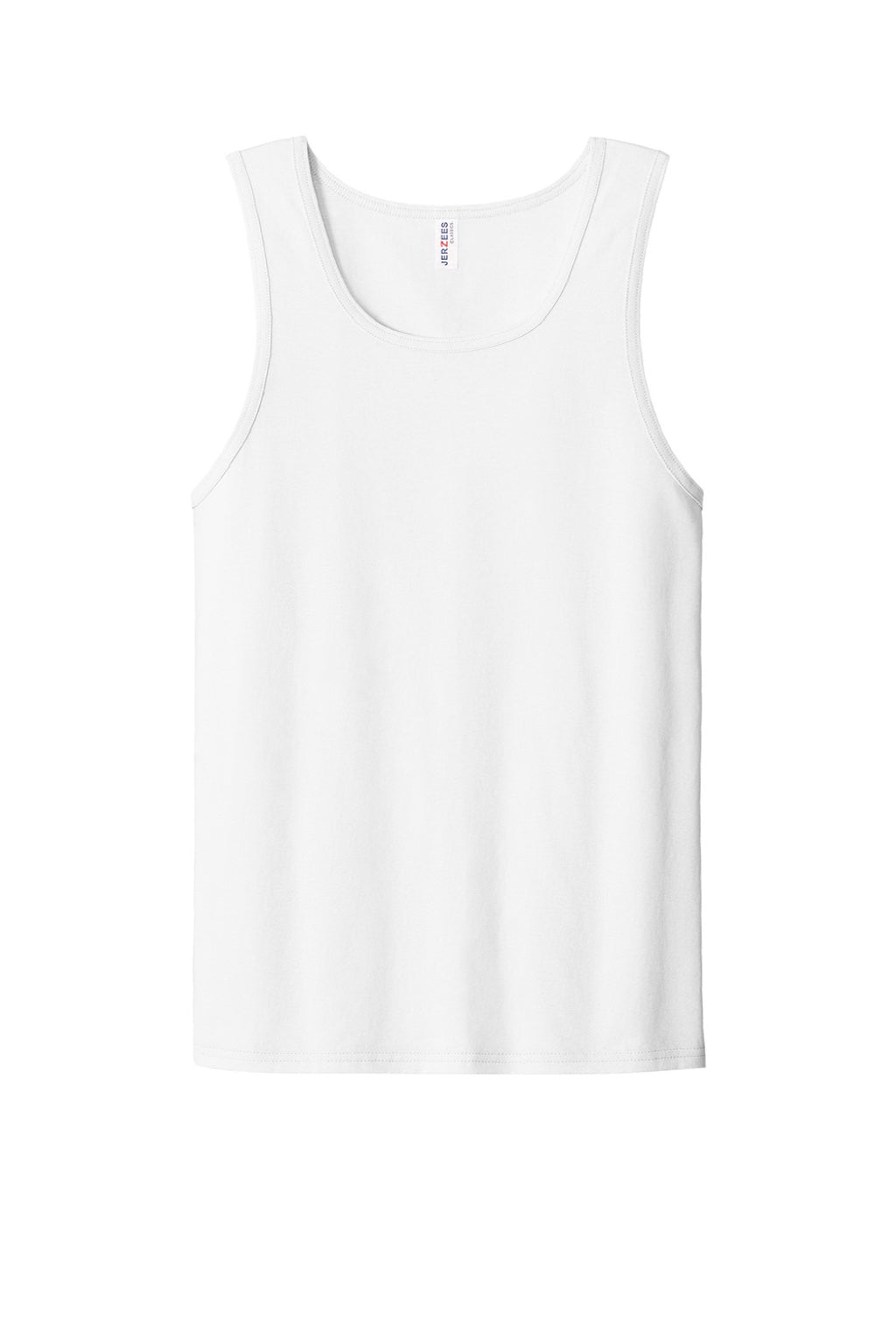 Jerzees 363TK Mens Classic Cotton Tank Top White Flat Front