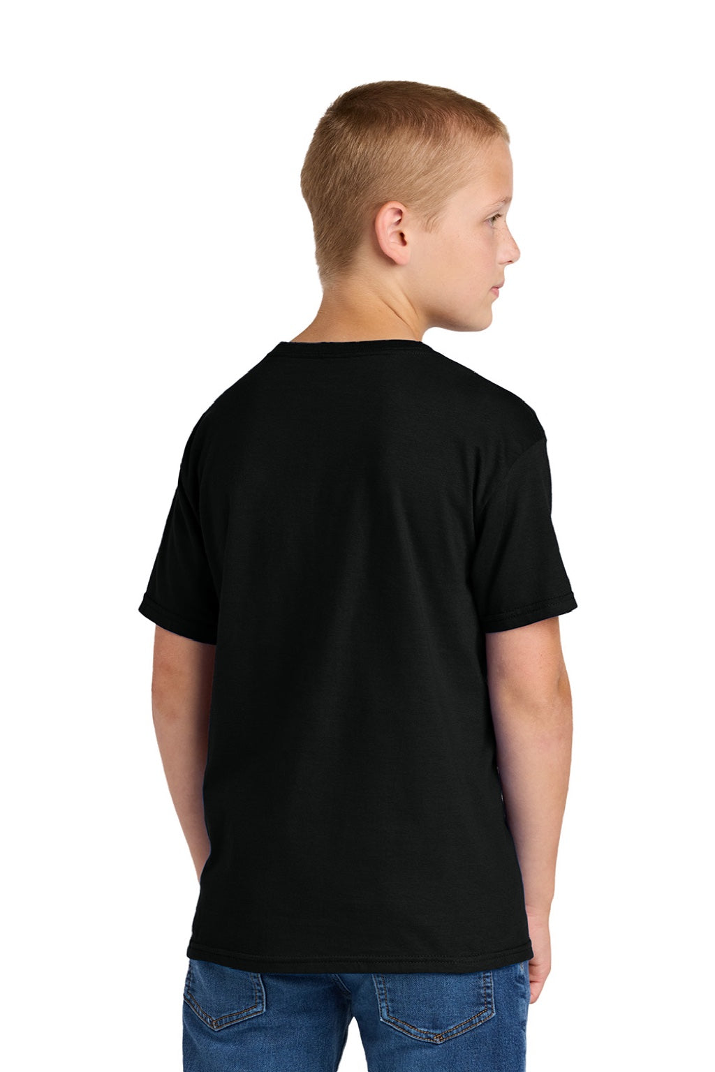 Jerzees 363Y Youth Classics Short Sleeve Crewneck T-Shirt Black Ink Model Back