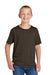 Jerzees 363Y Youth Classics Short Sleeve Crewneck T-Shirt Chocolate Brown Model Front