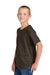 Jerzees 363Y Youth Classics Short Sleeve Crewneck T-Shirt Chocolate Brown Model Side