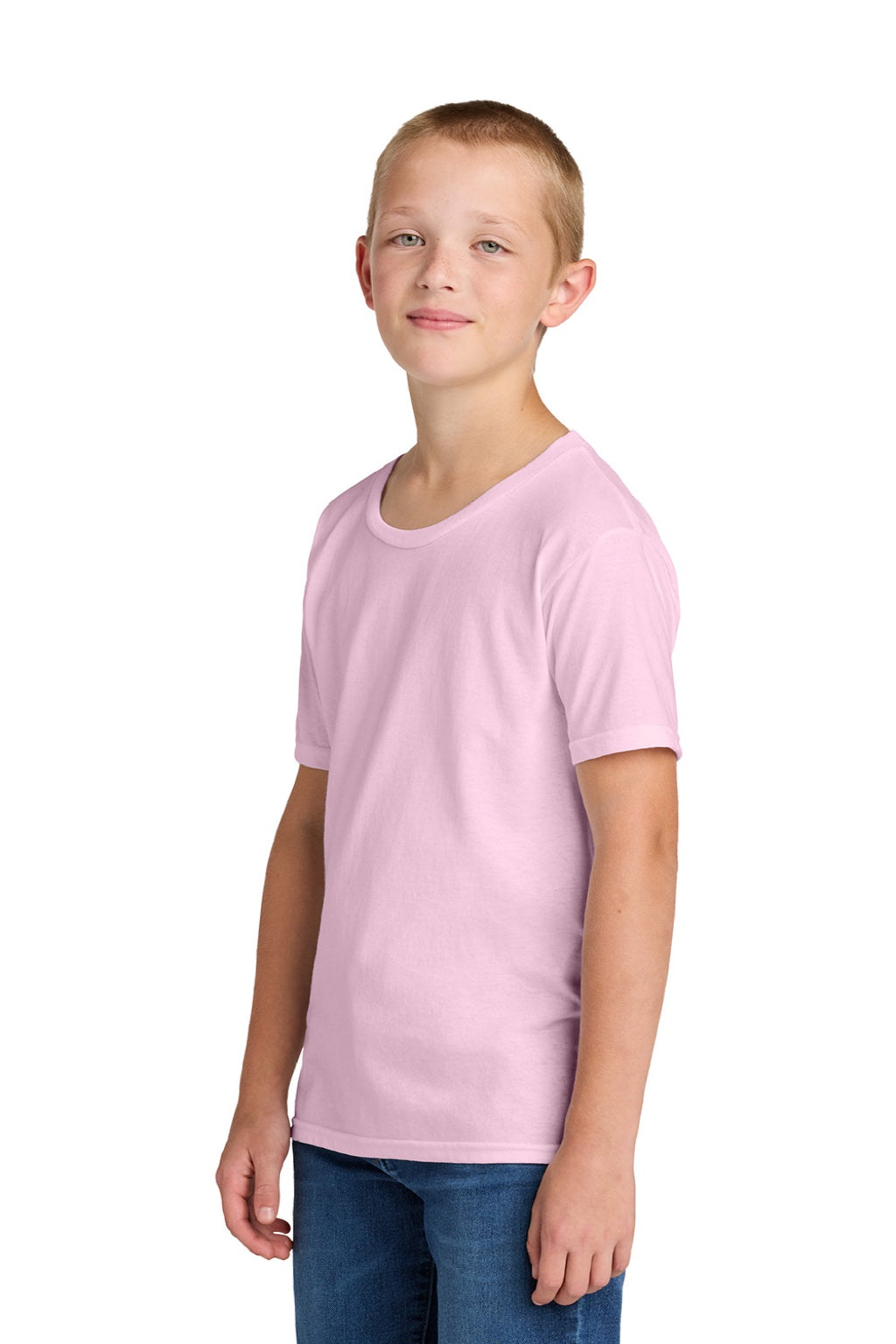 Jerzees 363Y Youth Classics Short Sleeve Crewneck T-Shirt Classic Pink Model Side