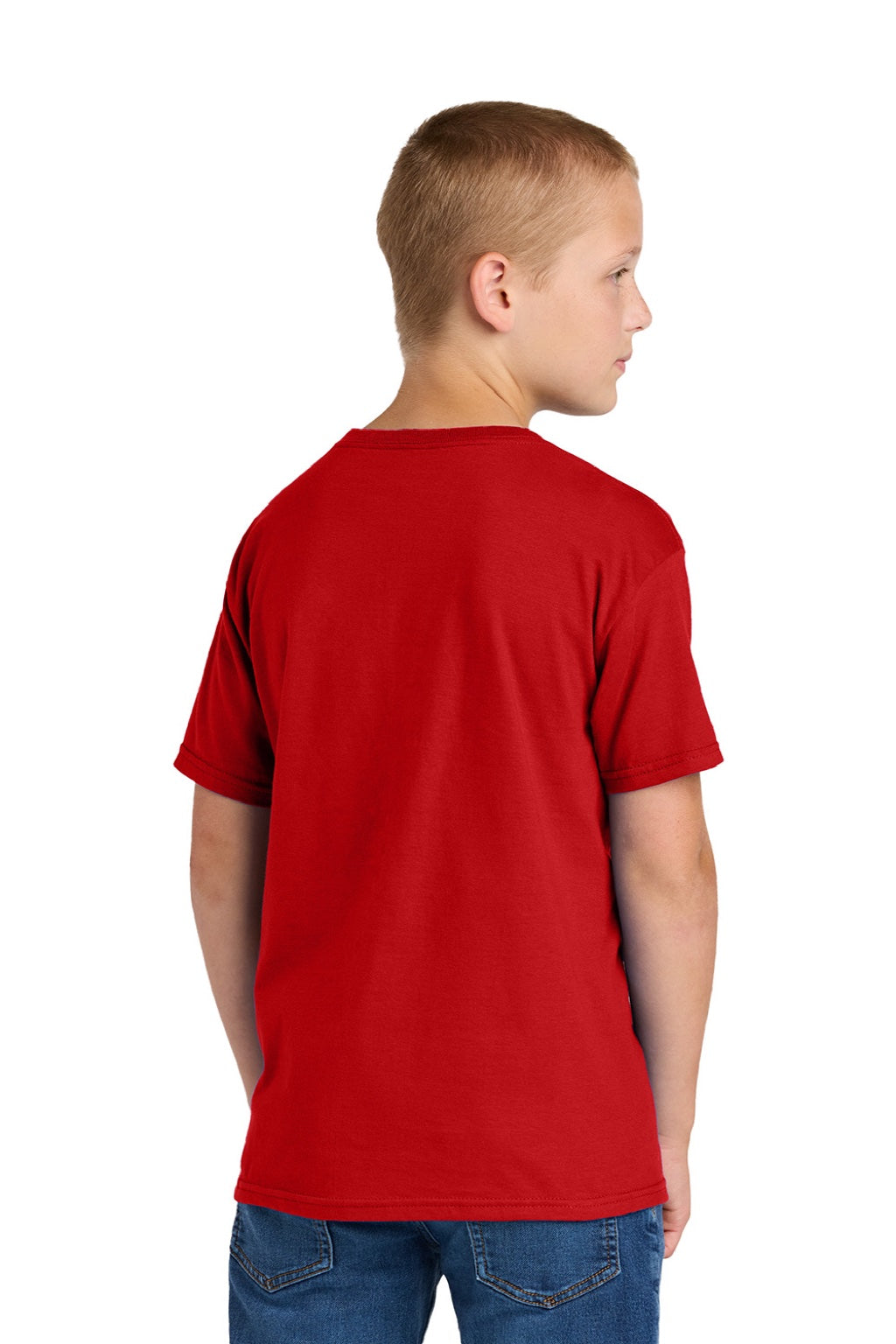 Jerzees 363Y Youth Classics Short Sleeve Crewneck T-Shirt Fiery Red Model Back
