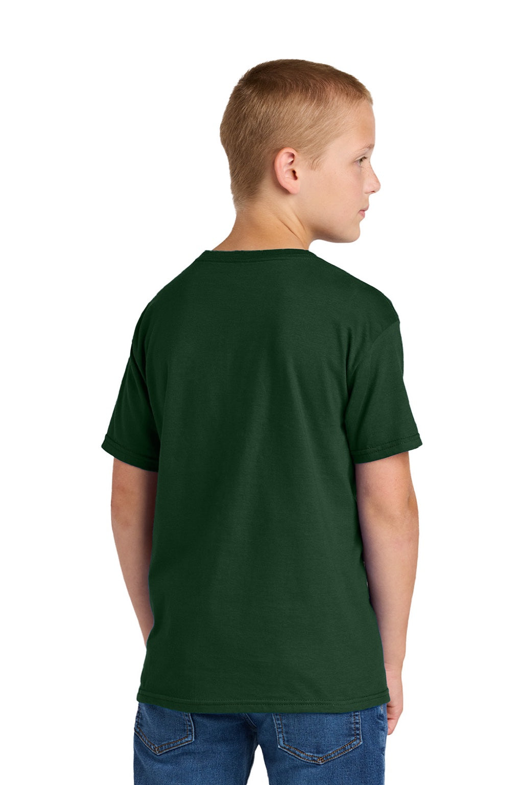 Jerzees 363Y Youth Classics Short Sleeve Crewneck T-Shirt Forest Green Model Back