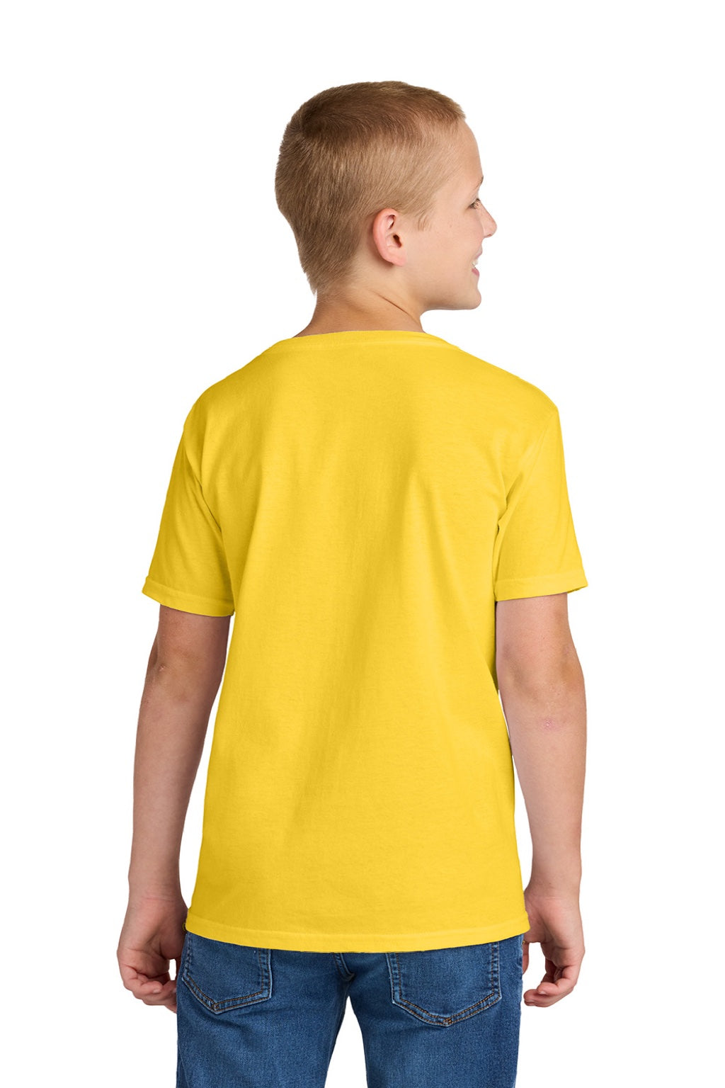 Jerzees 363Y Youth Classics Short Sleeve Crewneck T-Shirt Island Yellow Model Back