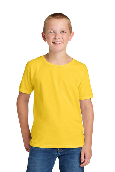 Jerzees 363Y Youth Classics Short Sleeve Crewneck T-Shirt Island Yellow Model Front