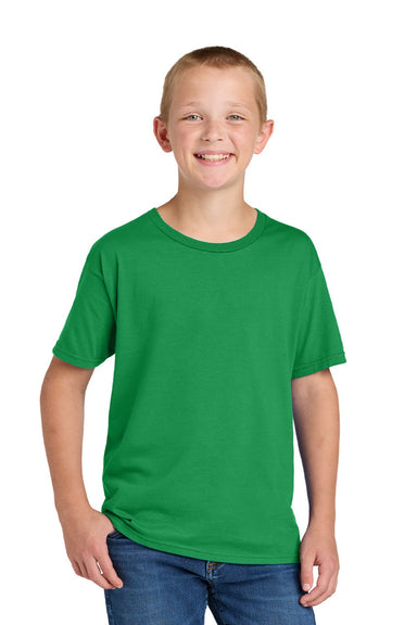 Jerzees 363Y Youth Classics Short Sleeve Crewneck T-Shirt Kelly Green Model Front