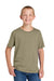 Jerzees 363Y Youth Classics Short Sleeve Crewneck T-Shirt Khaki Brown Model Front