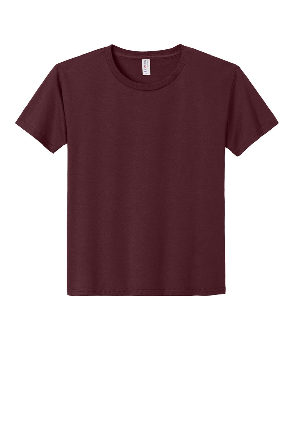 Jerzees 363Y Youth Classics Short Sleeve Crewneck T-Shirt Maroon Flat Front