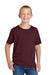Jerzees 363Y Youth Classics Short Sleeve Crewneck T-Shirt Maroon Model Front