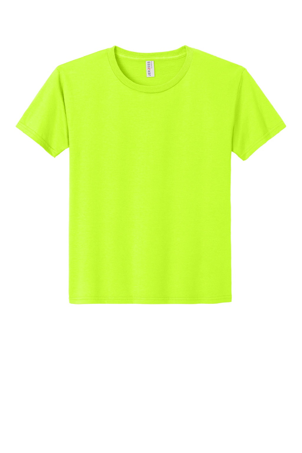 Jerzees 363Y Youth Classics Short Sleeve Crewneck T-Shirt Safety Green Flat Front