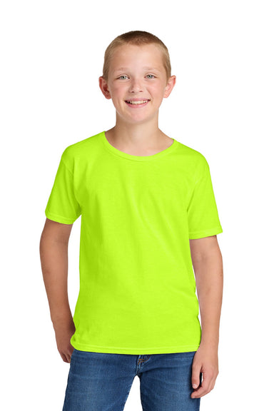 Jerzees 363Y Youth Classics Short Sleeve Crewneck T-Shirt Safety Green Model Front