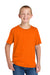 Jerzees 363Y Youth Classics Short Sleeve Crewneck T-Shirt Safety Orange Model Front