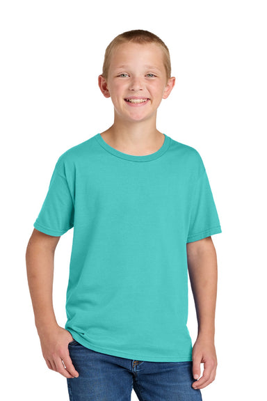 Jerzees 363Y Youth Classics Short Sleeve Crewneck T-Shirt Scuba Blue Model Front