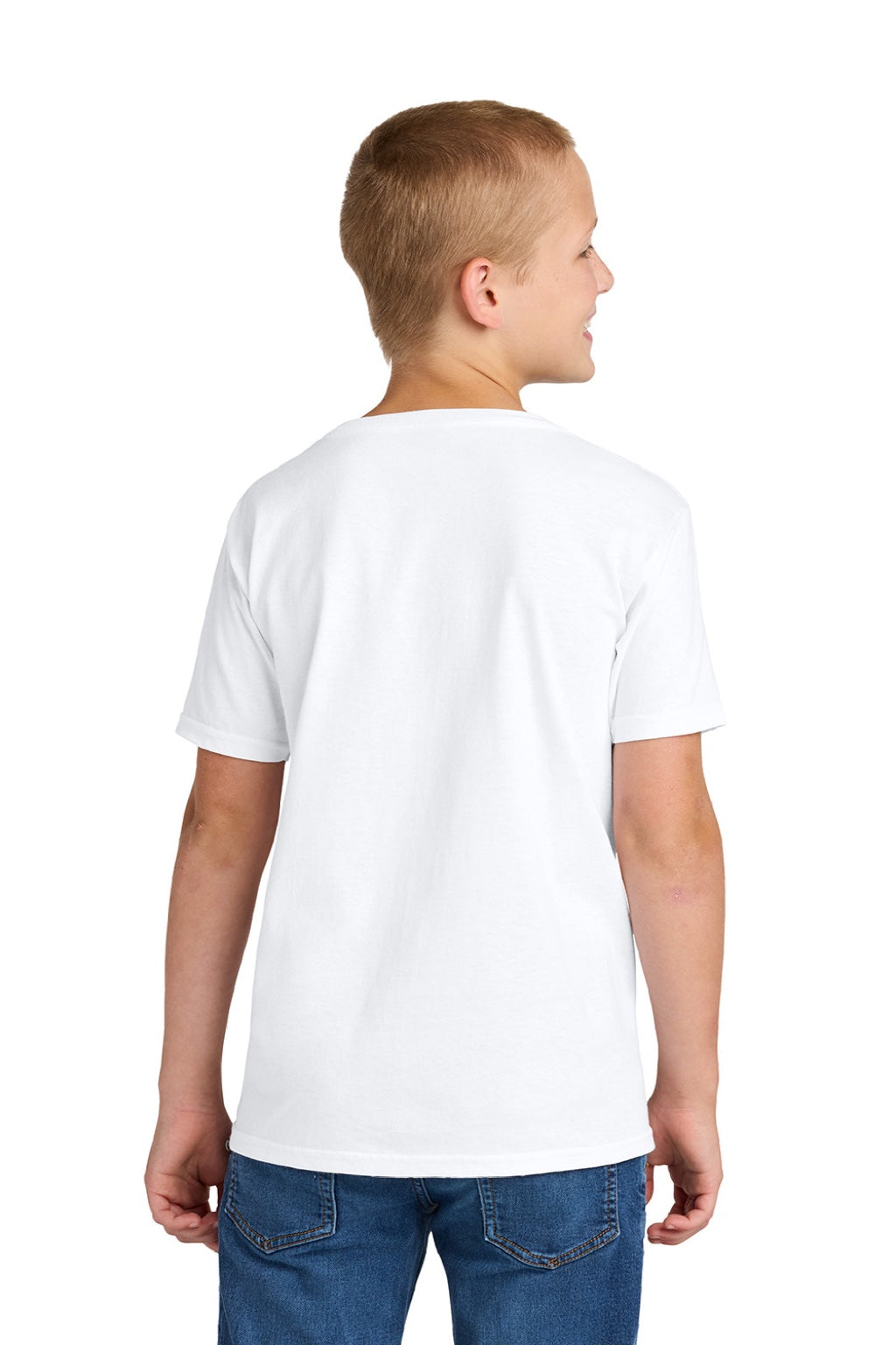 Jerzees 363Y Youth Classics Short Sleeve Crewneck T-Shirt White Model Back