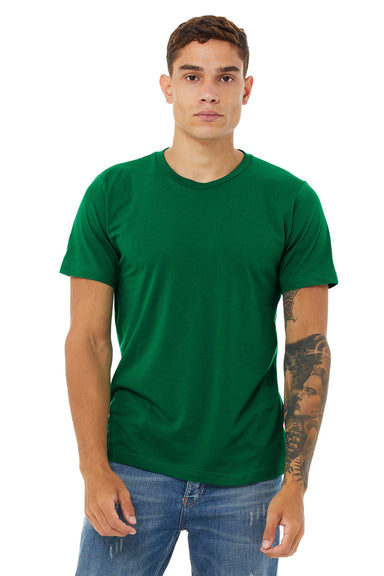 Bella + Canvas BC3650/3650 Mens Short Sleeve Crewneck T-Shirt Kelly Green Model Front