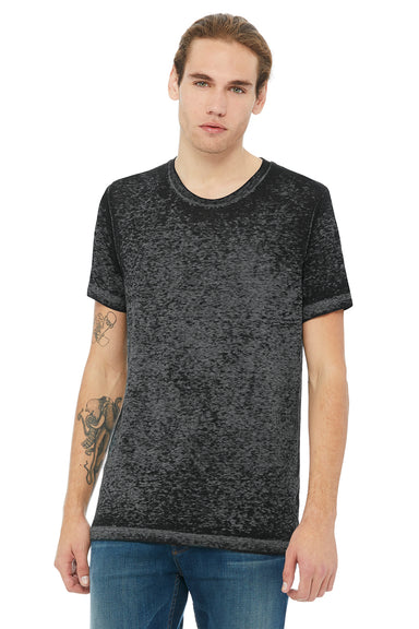 Bella + Canvas BC3650/3650 Mens Short Sleeve Crewneck T-Shirt Black Acid Washed Model Front