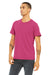 Bella + Canvas BC3650/3650 Mens Short Sleeve Crewneck T-Shirt Berry Pink Model 3Q