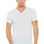 Bella + Canvas Mens Jersey Short Sleeve V-Neck T-Shirt - White Marble