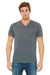 Bella + Canvas BC3655/3655C Mens Textured Jersey Short Sleeve V-Neck T-Shirt Charcoal Grey Marble Model Front
