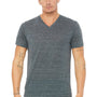 Bella + Canvas Mens Jersey Short Sleeve V-Neck T-Shirt - Charcoal Grey Marble