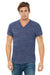 Bella + Canvas BC3655/3655C Mens Textured Jersey Short Sleeve V-Neck T-Shirt Navy Blue Marble Model Front