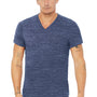 Bella + Canvas Mens Textured Jersey Short Sleeve V-Neck T-Shirt - Navy Blue Marble - Closeout