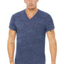 Bella + Canvas Mens Jersey Short Sleeve V-Neck T-Shirt - Navy Blue Marble