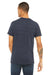 Bella + Canvas BC3655/3655C Mens Textured Jersey Short Sleeve V-Neck T-Shirt Navy Blue Slub Model Back