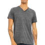 Bella + Canvas Mens Jersey Short Sleeve V-Neck T-Shirt - Asphalt Grey Slub