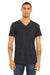 Bella + Canvas BC3655/3655C Mens Textured Jersey Short Sleeve V-Neck T-Shirt Charcoal Black Slub Model Front
