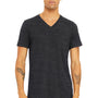 Bella + Canvas Mens Jersey Short Sleeve V-Neck T-Shirt - Charcoal Black Slub