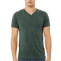 Bella + Canvas Mens Jersey Short Sleeve V-Neck T-Shirt - Forest Green Marble