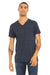 Bella + Canvas BC3655/3655C Mens Textured Jersey Short Sleeve V-Neck T-Shirt Navy Blue Slub Model Front