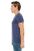 Bella + Canvas BC3655/3655C Mens Textured Jersey Short Sleeve V-Neck T-Shirt Navy Blue Marble Model Side