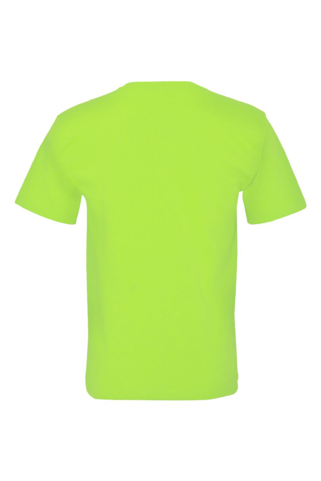 Bayside 5070 Mens USA Made Short Sleeve Crewneck T-Shirt w/ Pocket Lime Green Flat Back