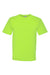 Bayside BA5070 Mens USA Made Short Sleeve Crewneck T-Shirt w/ Pocket Lime Green Flat Front