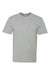 Bayside 5070 Mens USA Made Short Sleeve Crewneck T-Shirt w/ Pocket Dark Ash Grey Flat Front