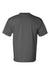 Bayside 7100 Mens USA Made Short Sleeve Crewneck T-Shirt w/ Pocket Charcoal Grey Flat Back