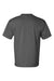 Bayside BA7100 Mens USA Made Short Sleeve Crewneck T-Shirt w/ Pocket Charcoal Grey Flat Back