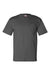 Bayside 7100 Mens USA Made Short Sleeve Crewneck T-Shirt w/ Pocket Charcoal Grey Flat Front