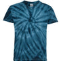 Dyenomite Youth Cyclone Pinwheel Tie Dyed Short Sleeve Crewneck T-Shirt - Navy Blue - NEW