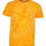 Dyenomite Youth Cyclone Pinwheel Tie Dyed Short Sleeve Crewneck T-Shirt - Gold - NEW